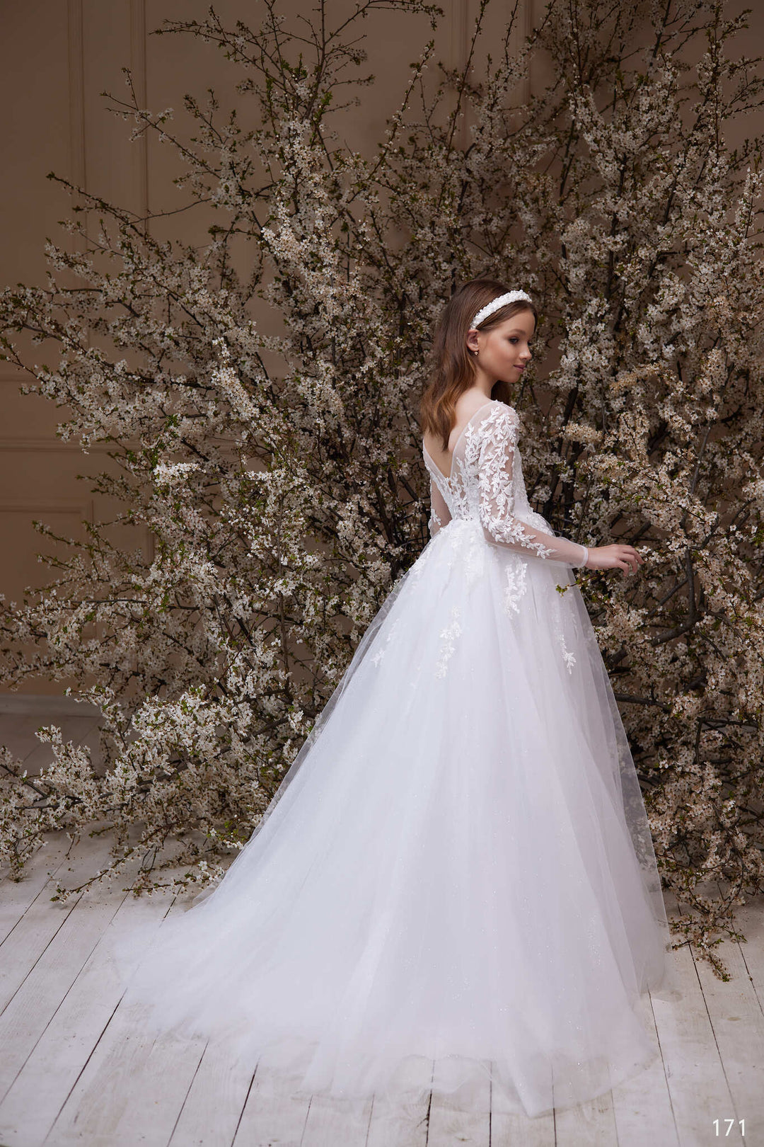 Illusion Back Tulle Ball Gown Flower Girl Dress – Mia Bambina Boutique