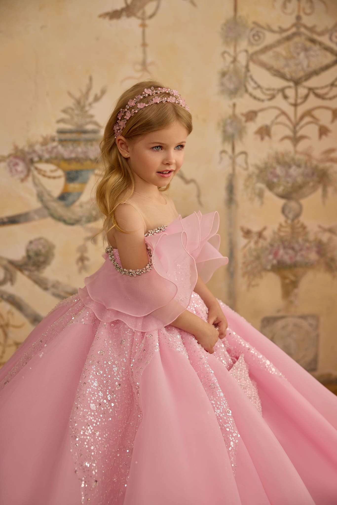 Moonlit Garden flower girl dress in pink - Mia Bambina Boutique