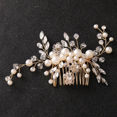 Pearl and Crystals Hair Comb by Mia Bambina Boutique