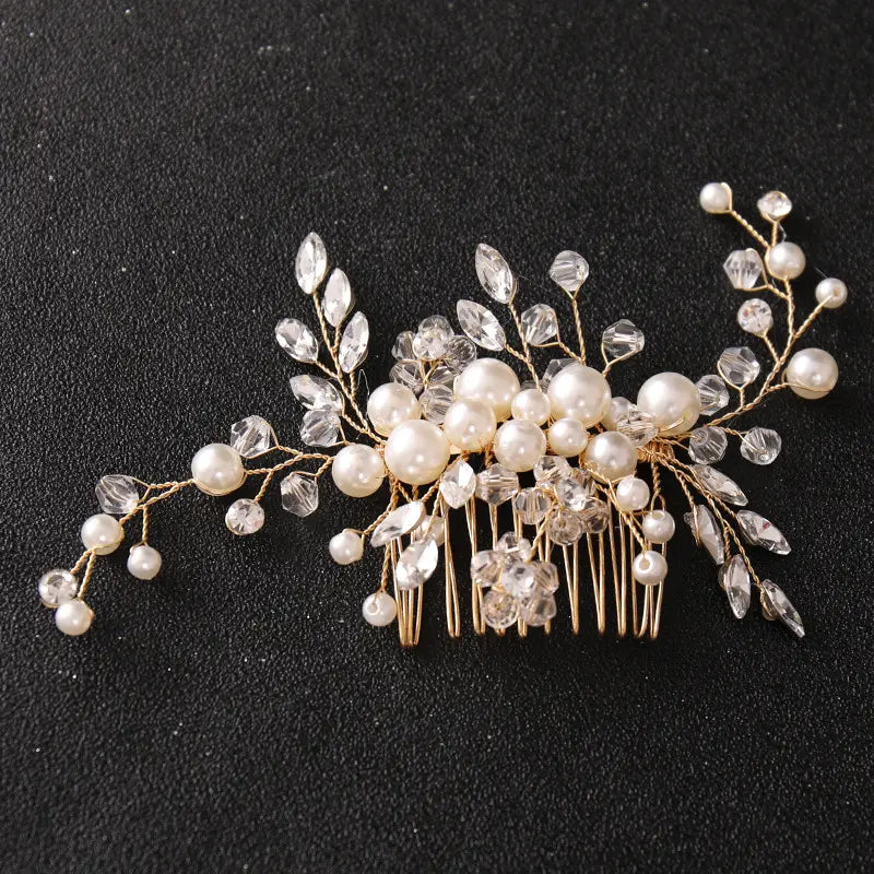 Pearl and Crystals Hair Comb by Mia Bambina Boutique