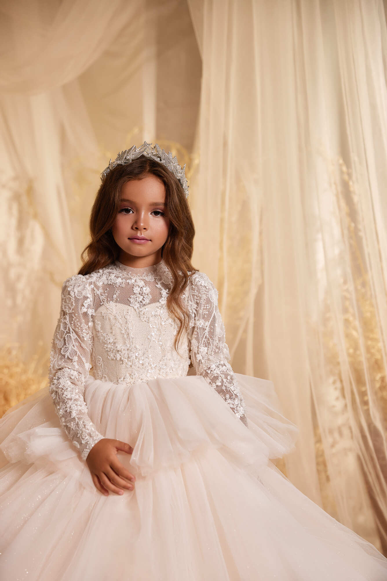 Princess Ball Gown Flower Girl Dress for Wedding - Mia Bambina Boutique