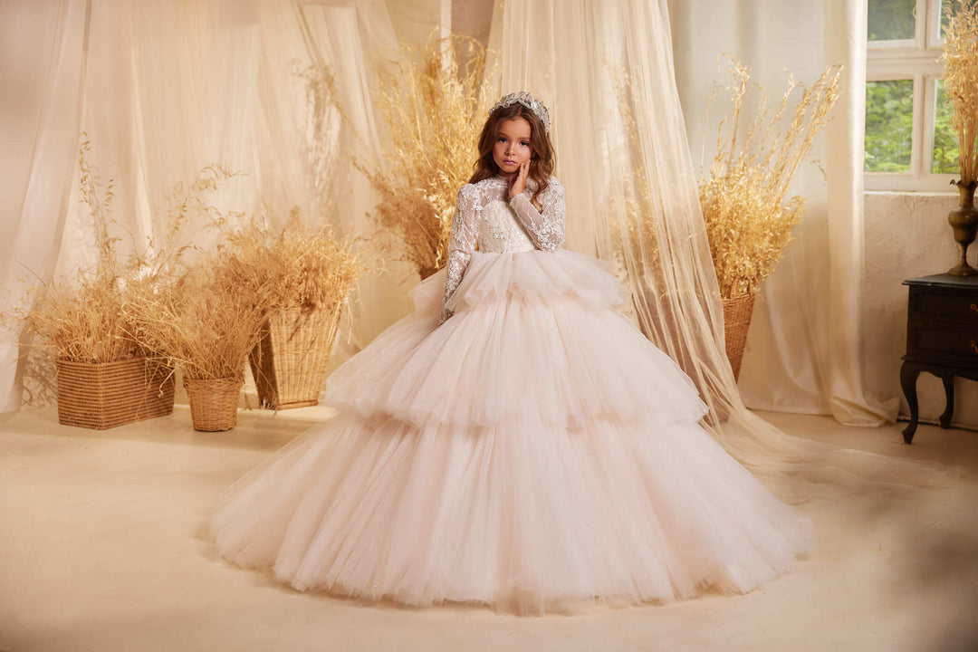 princess ball gown dresses FlowerGirl Dress for Wedding Printed Bridesaid Dress The plus size design lady gaga meat dress Core Colors:Olive