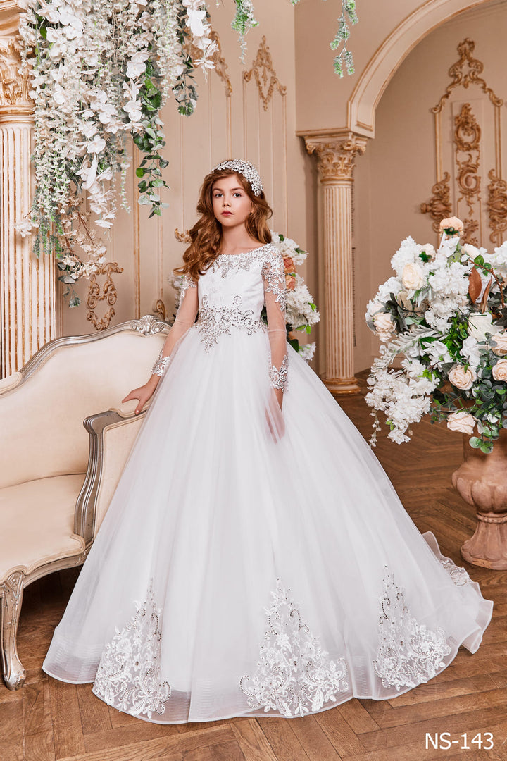 wedding dresses for junior bridesmaid White Junior Bridesmaid Dress with Sleeves,Long Flower Girl Dress,JB00018, J6 / Burgundy main image 1