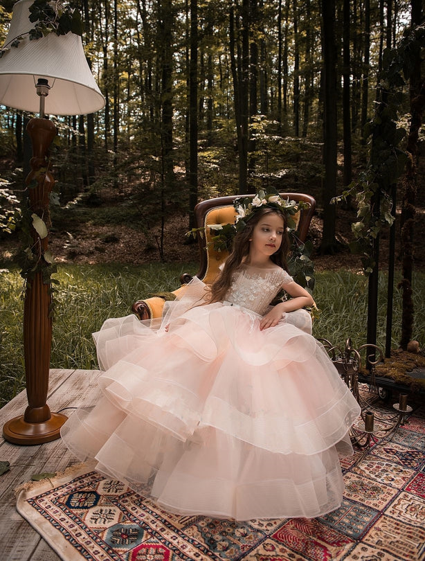 Flower Girl Dresses: Rio Little Girl Dress for Wedding - Mia Bambina Boutique