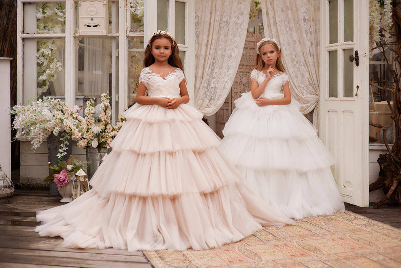Summer Wedding Flower Girls Dress Pre-order Size 12 / Ivory