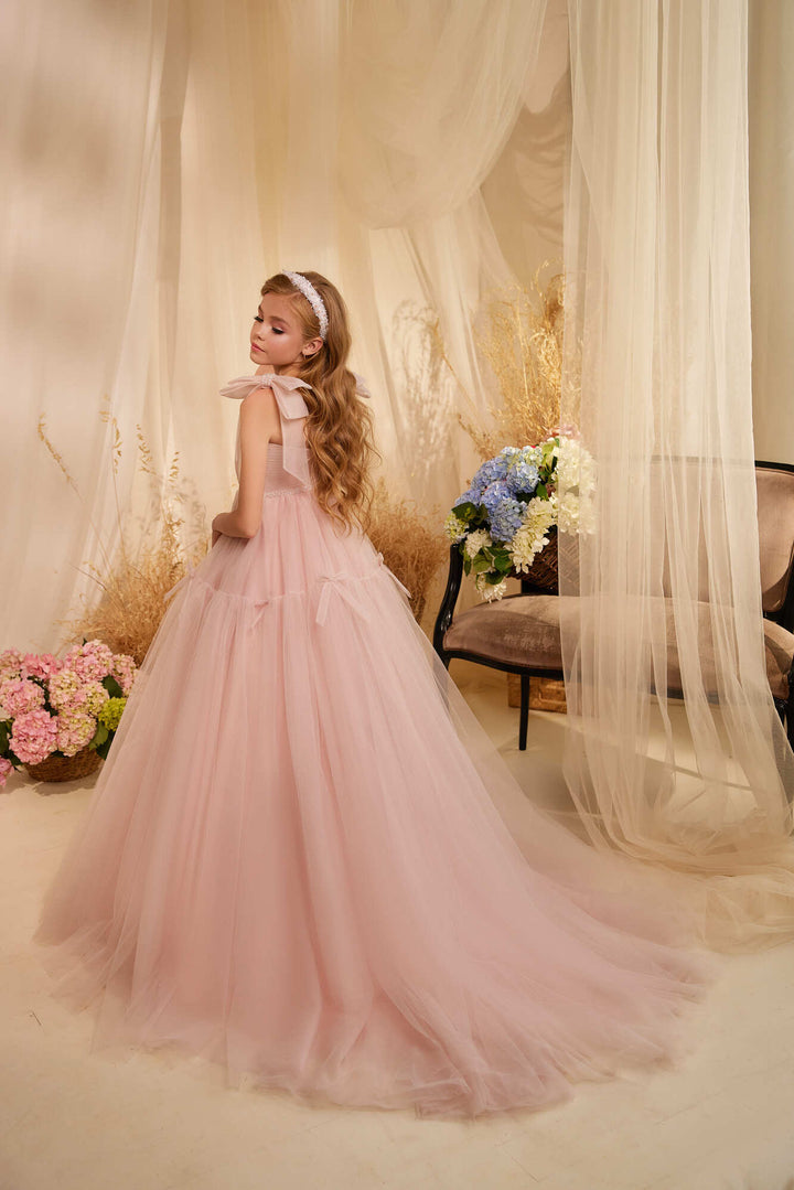 tulle flower girl dresses Timisoara Blush Tulle Flower Girl Dress