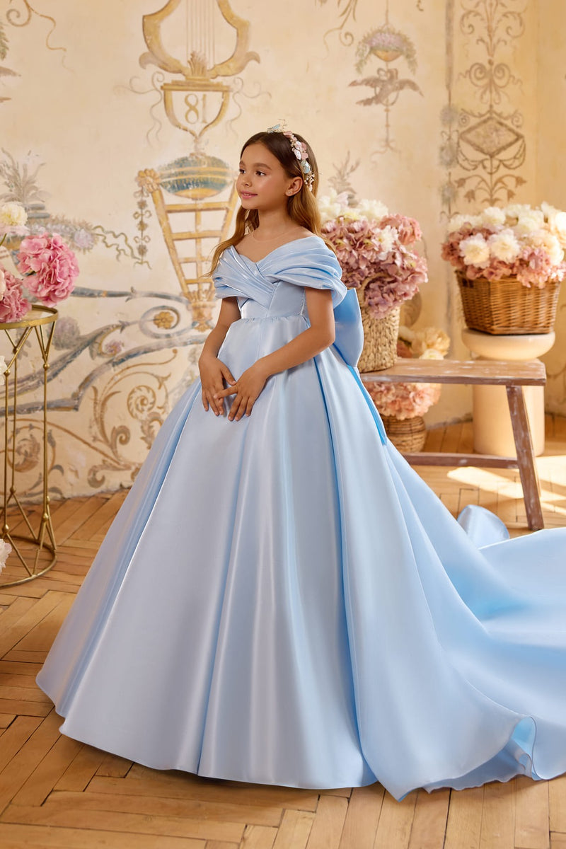 Valencia Satin Flower Girl Dress