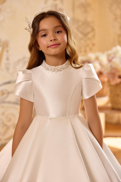 Luxury First Communion dress in Mikado satin