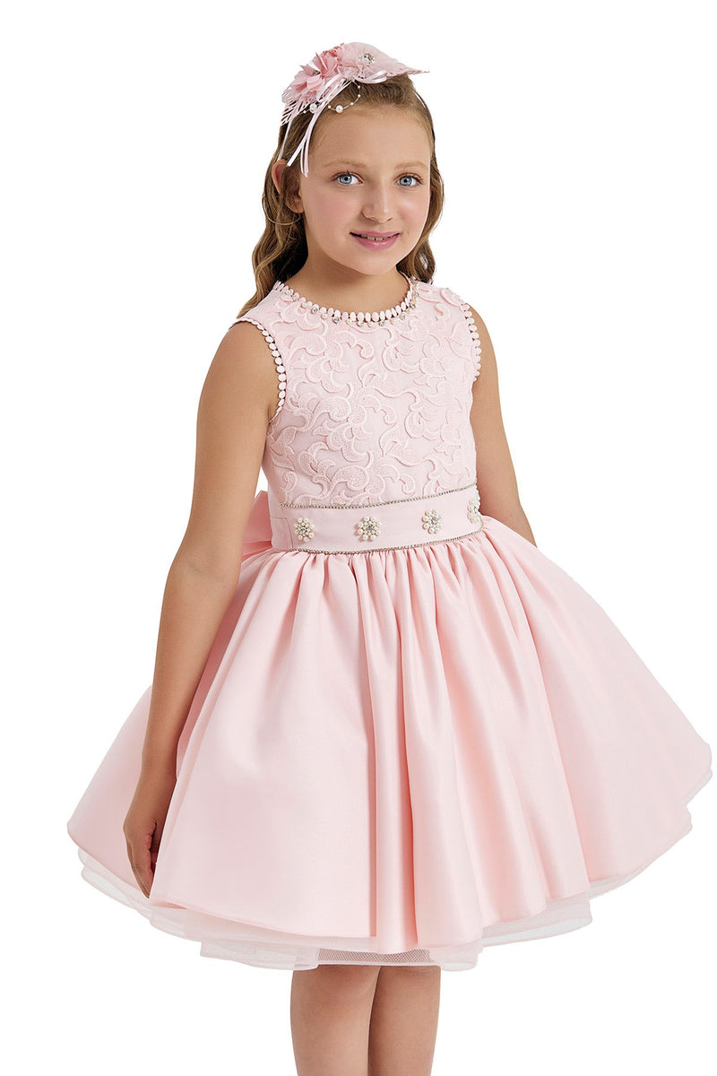 Pink Girls Dress Knee Length by Mia Bambina Boutique