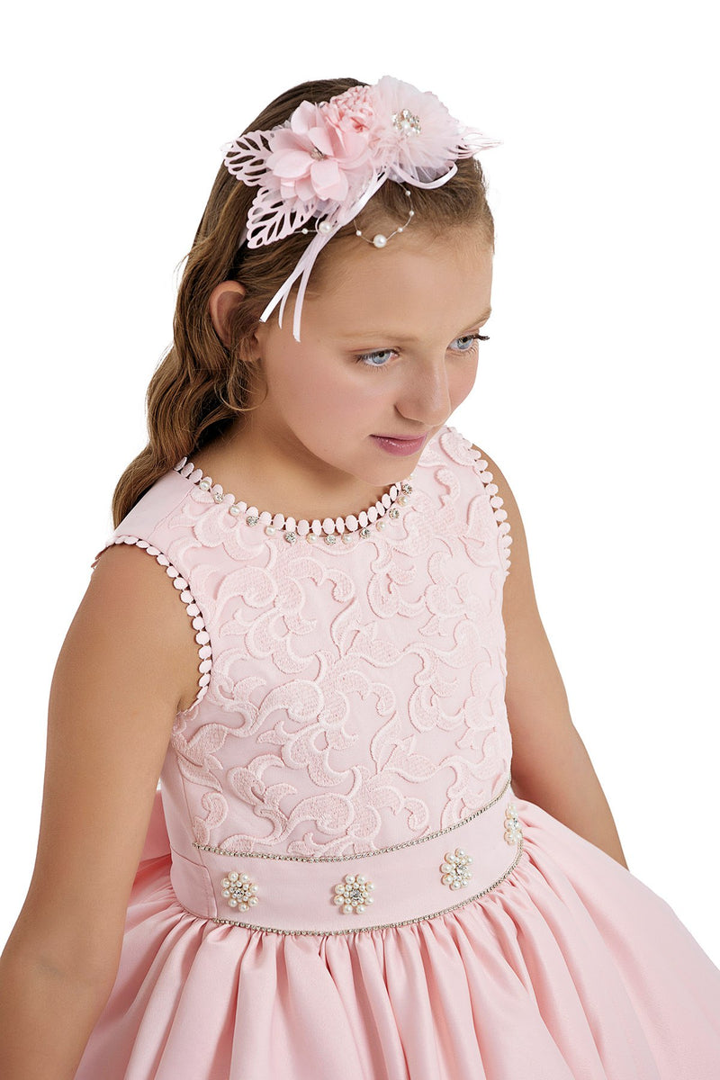 Pink Girls Dress Knee Length by Mia Bambina Boutique