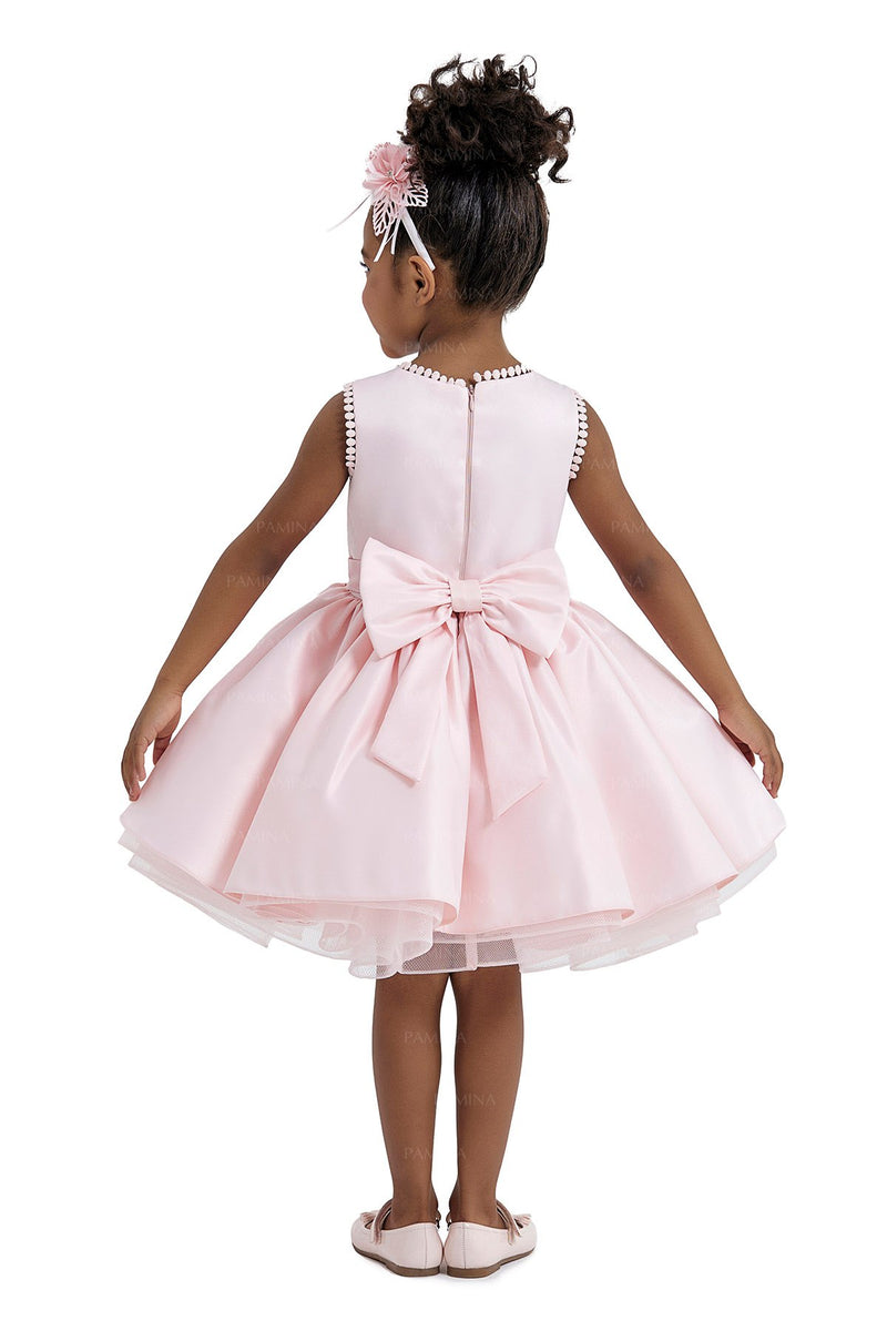 Pink Girls Dress Knee Length by Mia Bambina Boutique