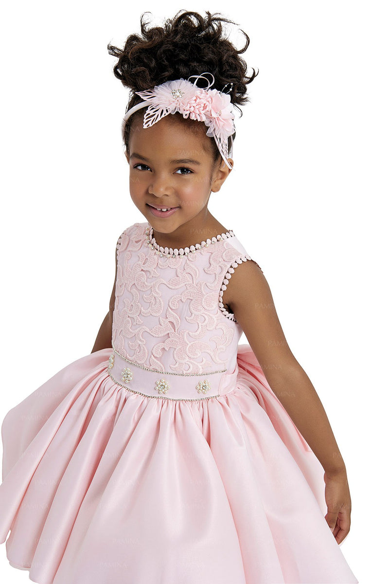 Pink Girls Dress Knee Length by Mia Bambina Boutique
