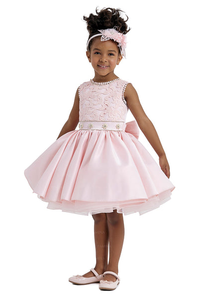 Pink Girls Dress Knee Length by Mia Bambina Boutique