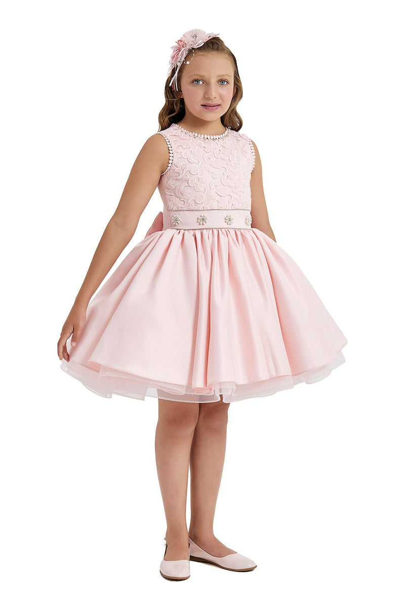 Pink Girls Dress Knee Length by Mia Bambina Boutique