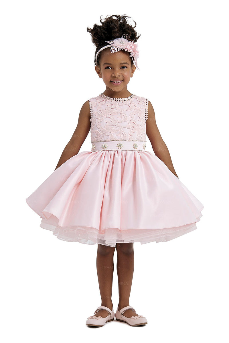 Pink Girls Dress Knee Length by Mia Bambina Boutique