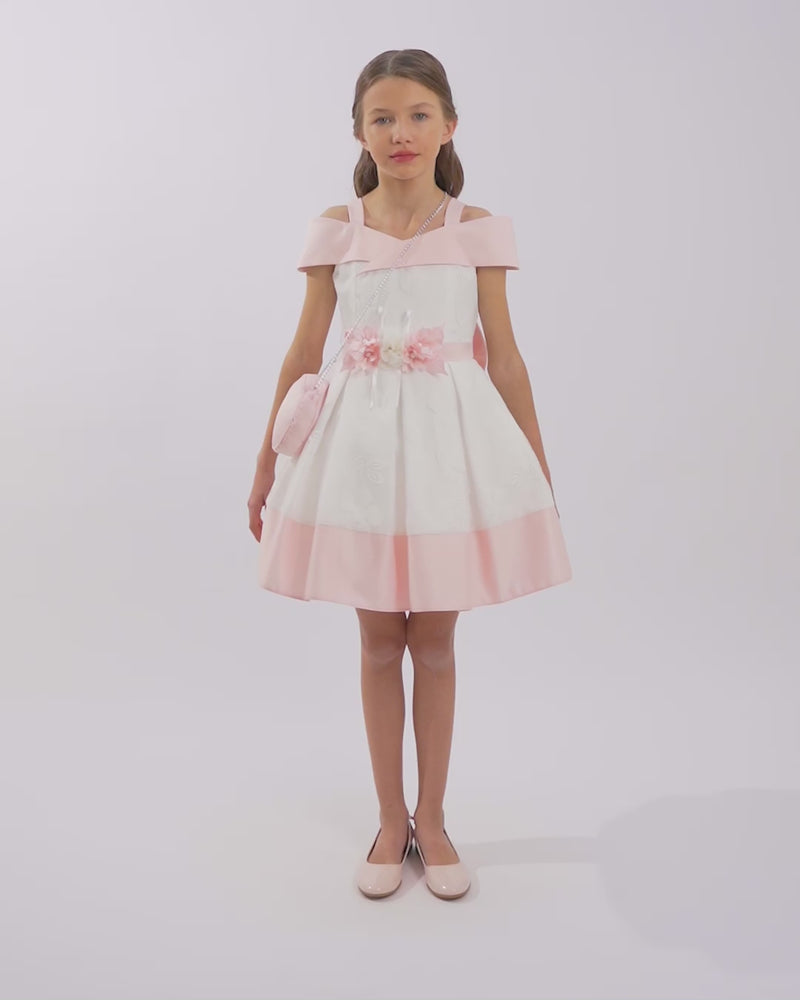 Classic Above-the-Knee Girl Dress with a Baguette