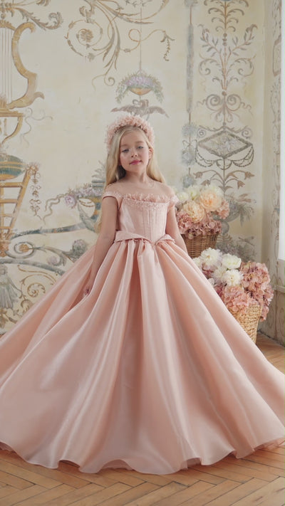 Trendy dresses for teenage girl in satin by Mia Bambina Boutique