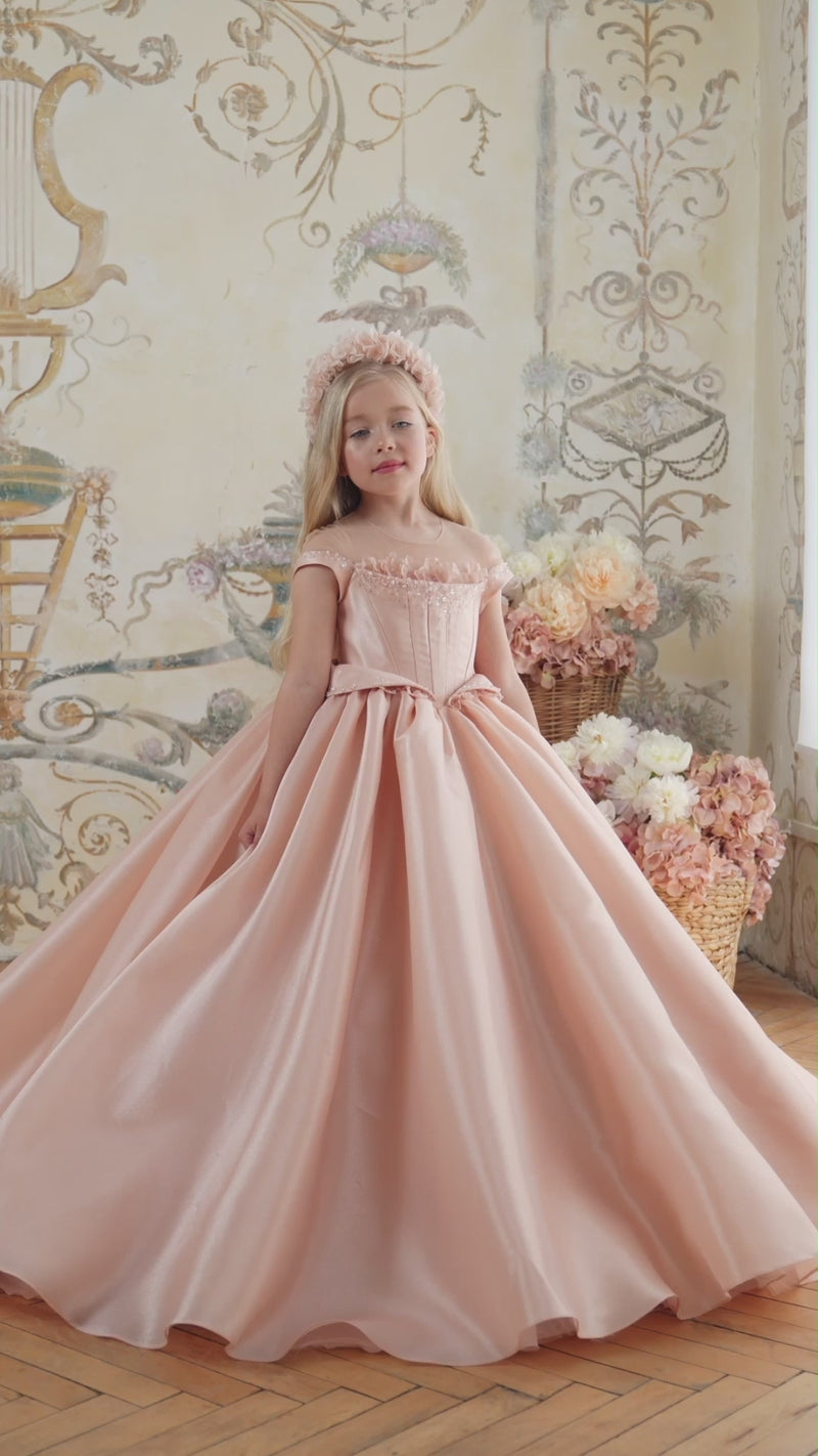Trendy dresses for teenage girl in satin by Mia Bambina Boutique