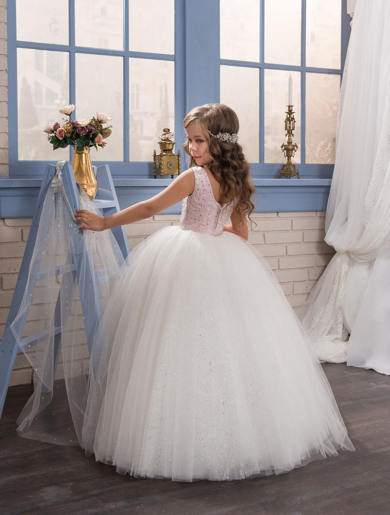 Flower Girl Dresses: Niagara Flower Girl Dress with Cape - Mia Bambina Boutique
