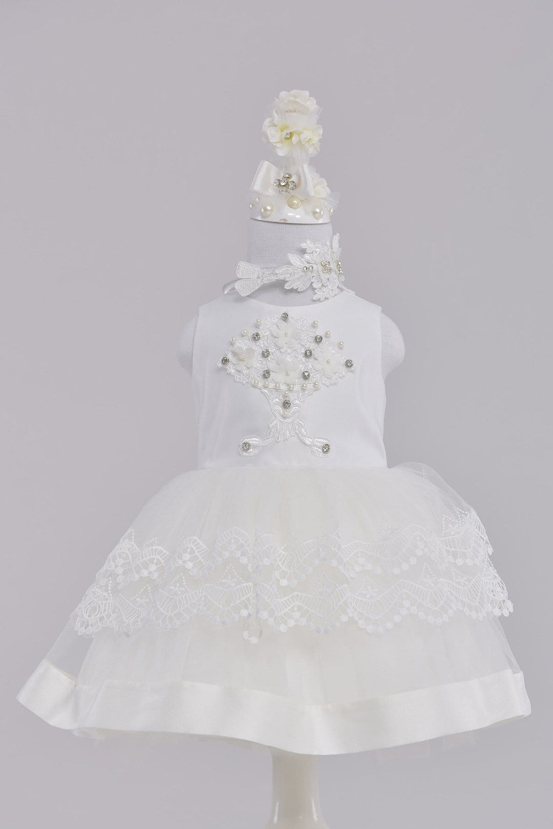 Toddler Lace Dress by Mia Bambina Boutique 6 Months / Off White