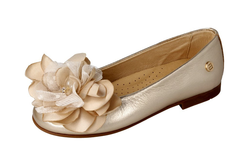 Beautiful White Communion Shoes with a Flower