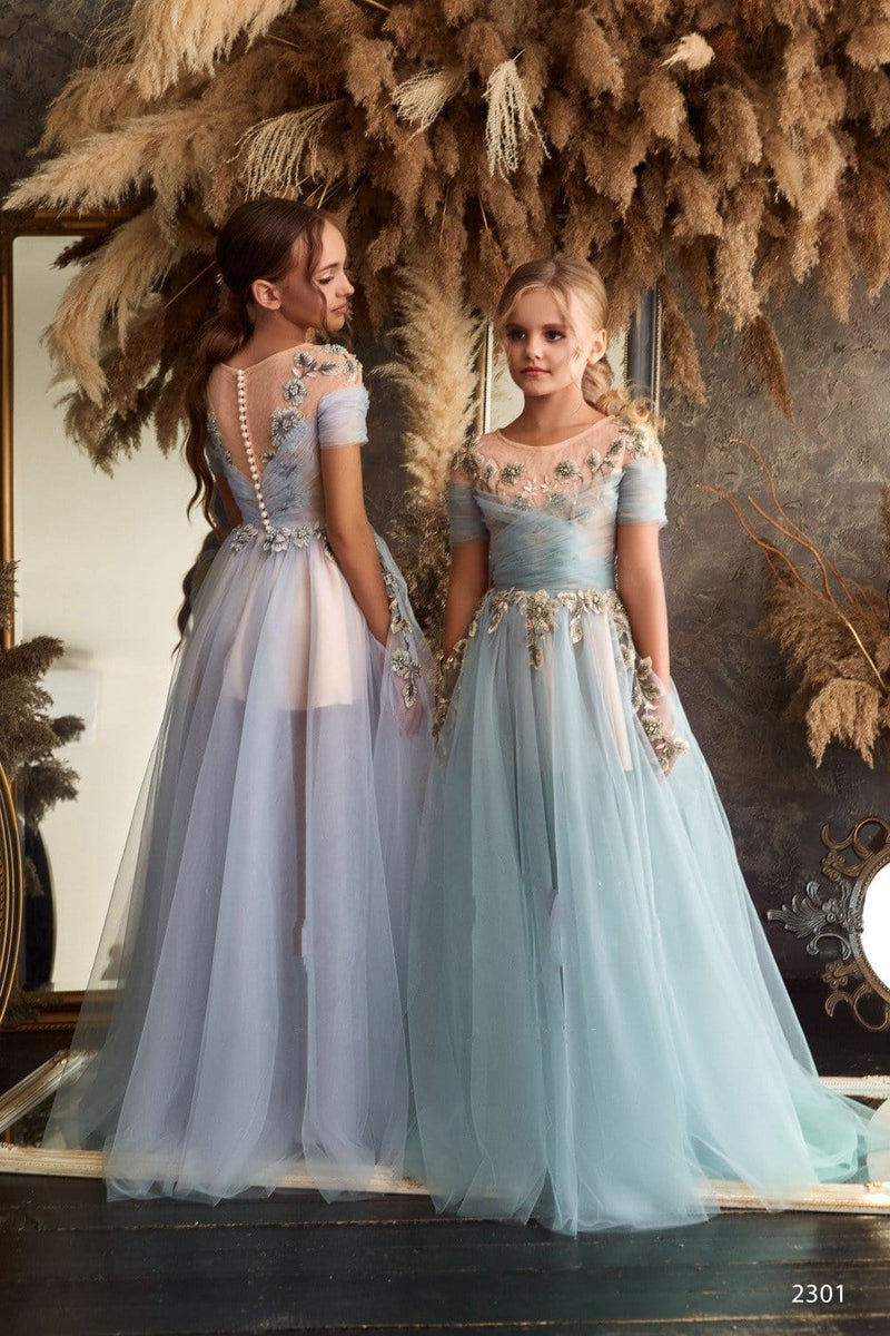Summer Wedding Junior Bride Dress in Dusty Blue or Sage – Mia Bambina ...