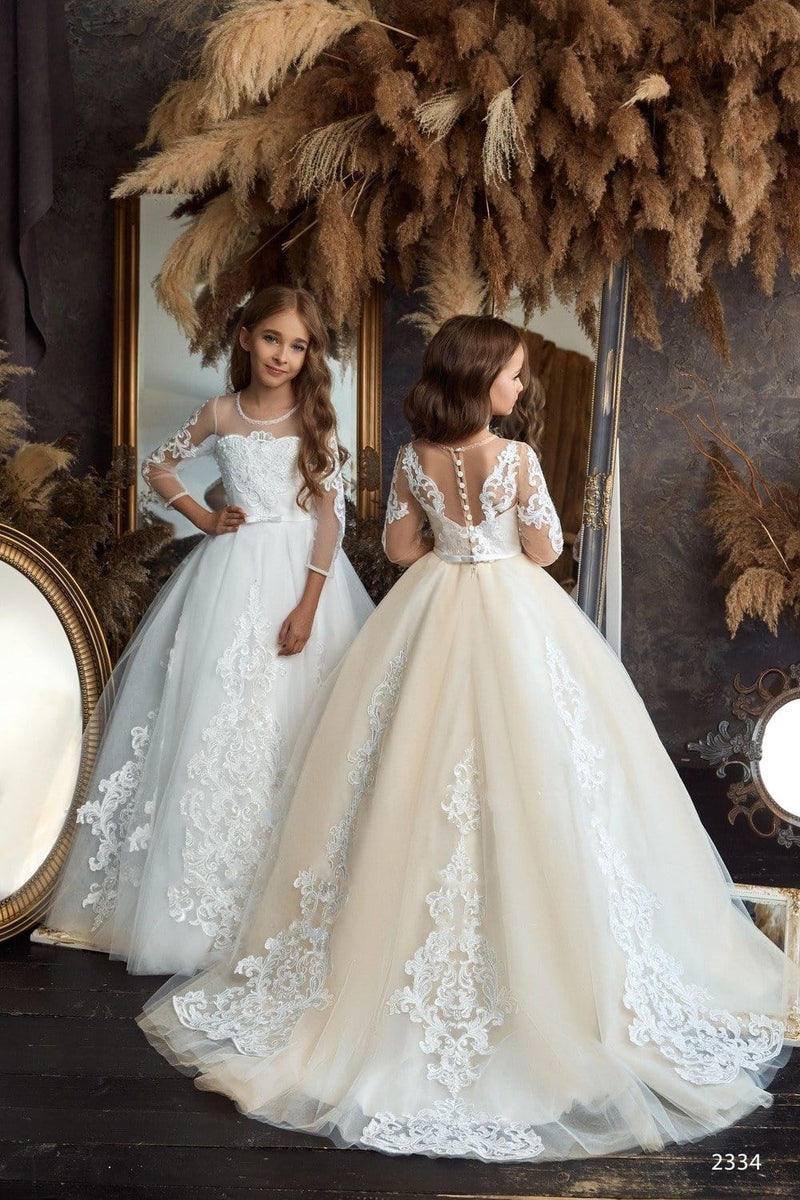 White ball gown for girls on sale