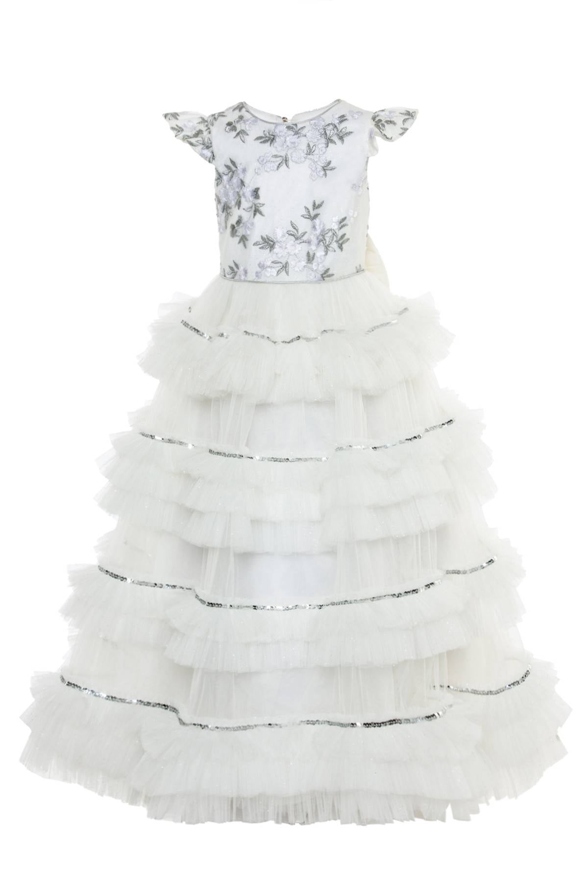 Birthday Dresses: Formal Long Ruffled Dress - Mia Bambina Boutique