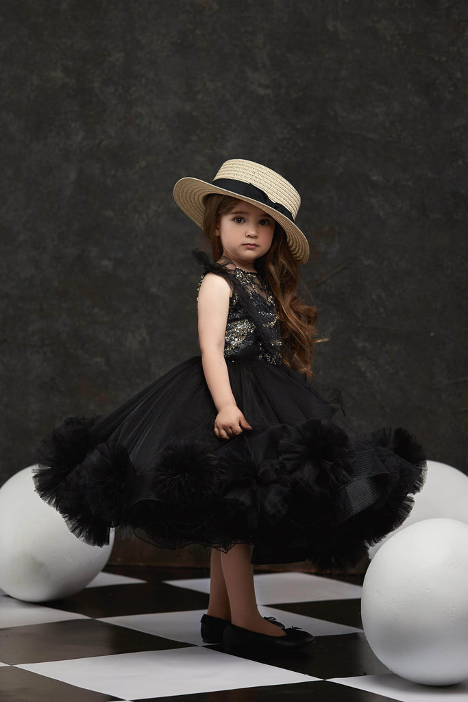 Buy Toddler Black Tie-Strap Little Girl Dress