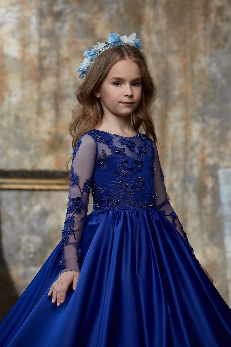 Royal Blue Ballgown Dress for Little Girls Pre-order Size 3T-4T / Blue
