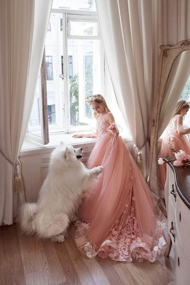 Pink Princess Dress Long Sleeves Pink Princess Dress Long Sleeves