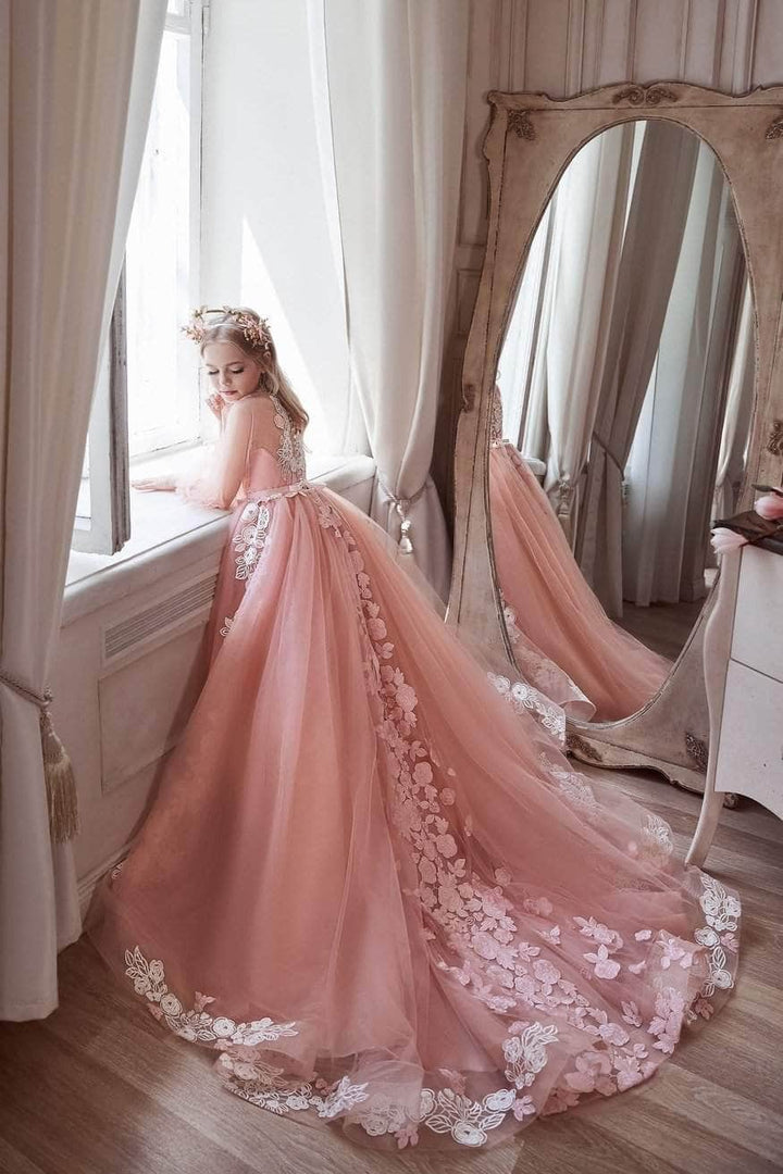 Pink Princess Dress Long Sleeves Pink Princess Dress Long Sleeves