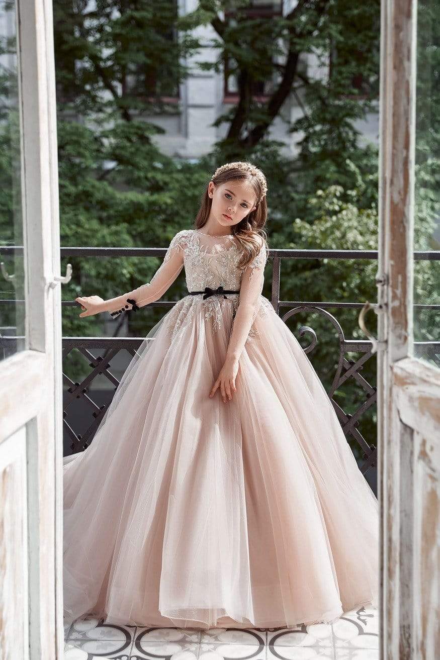 Blush Tulle Bridesmaid Dress for Little Girls Pre-order Size 3T-4T