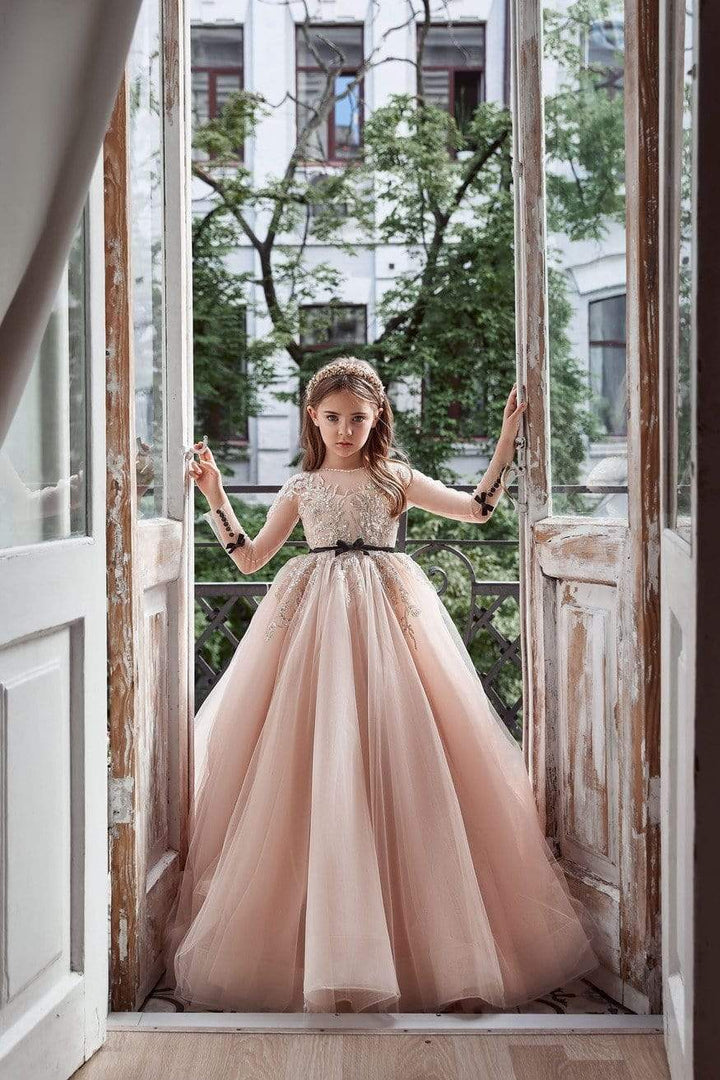 Blush Tulle Bridesmaid Dress for Little Girls Pre-order Size 3T-4T