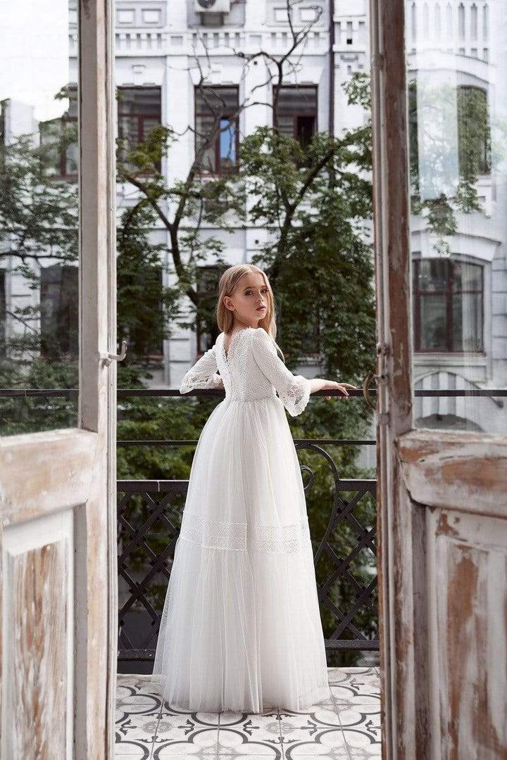 Vintage Lace First Holy Communion Dress Size 12 / Ivory