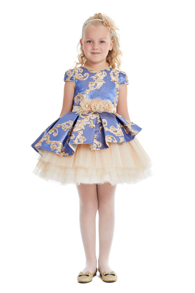 Classic Above-the-Knee Party Dress with a Bow for Girls 6-10