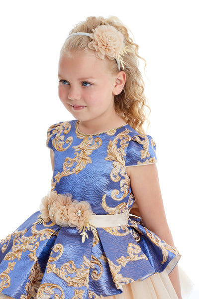 Classic Above-the-Knee Party Dress with a Bow for Girls 6-10