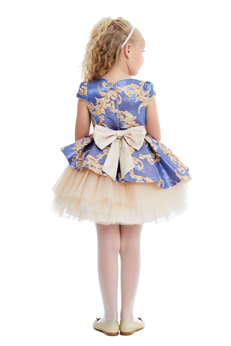 Classic Above-the-Knee Party Dress with a Bow for Girls 6-10