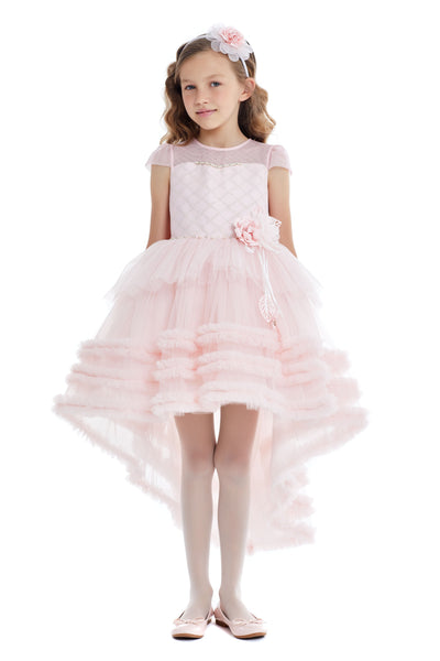 Pink Girls High Low Dress