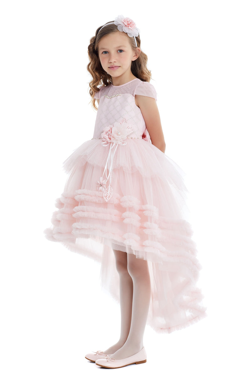 Pink Girls High Low Dress