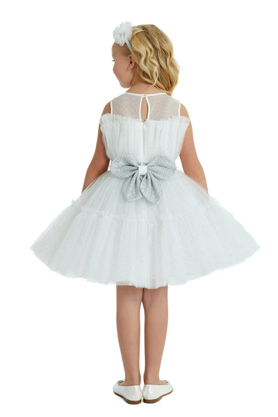 SALE   Mila - Girls Short Birthday Party Dress in Sizes 8-12/White or Pink