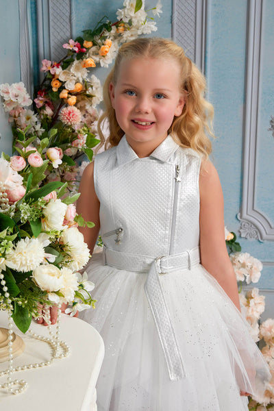 Big Girls' Belted Vest Party Dress