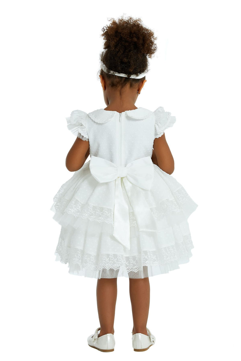 Sarah - Little Girl Party Dress 6-18 months 12 months / Off White Sarah - Little Girl Party Dress 6-18 months 12 months / Off White