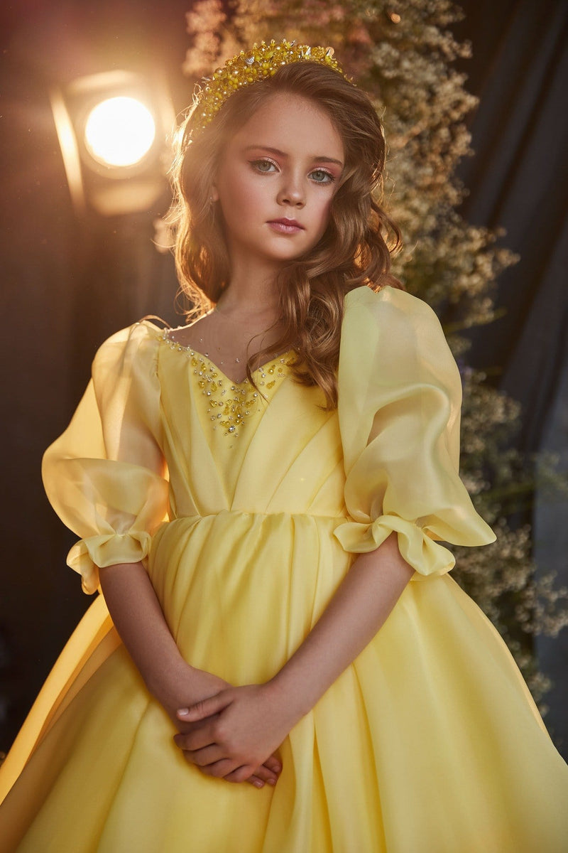 3211 Princess Pink Gown for Kids with Puffed Sleeves 3211 Princess Pink Gown for Kids with Puffed Sleeves