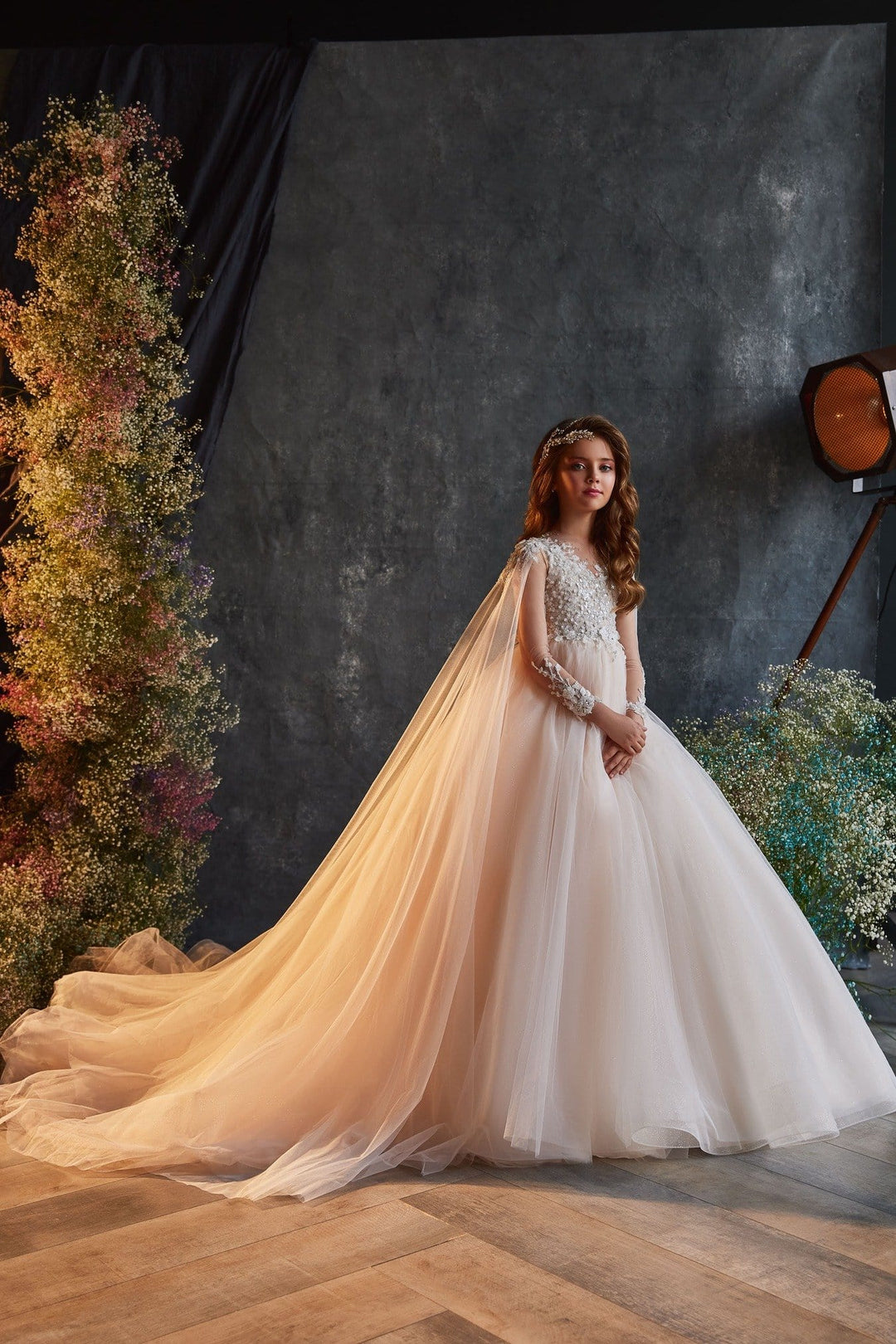 3219 Junior Bridesmaid Dress with Cape Sleeves 3219 Junior Bridesmaid Dress with Cape Sleeves