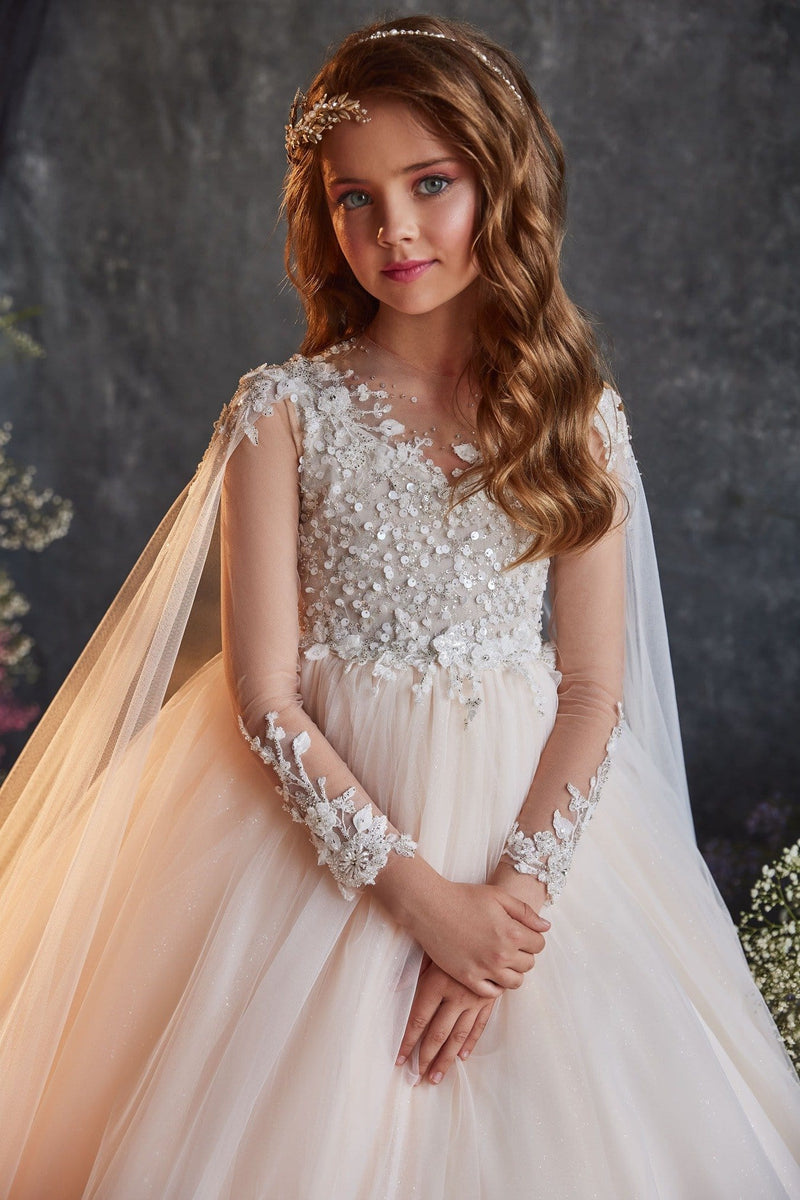 3219 Junior Bridesmaid Dress with Cape Sleeves 3219 Junior Bridesmaid Dress with Cape Sleeves