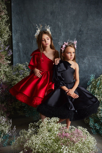 Red Flower Girl Dresses by Mia Bambina Boutique