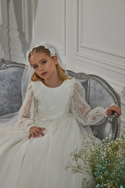 Modern Holy Communion Dress with Train