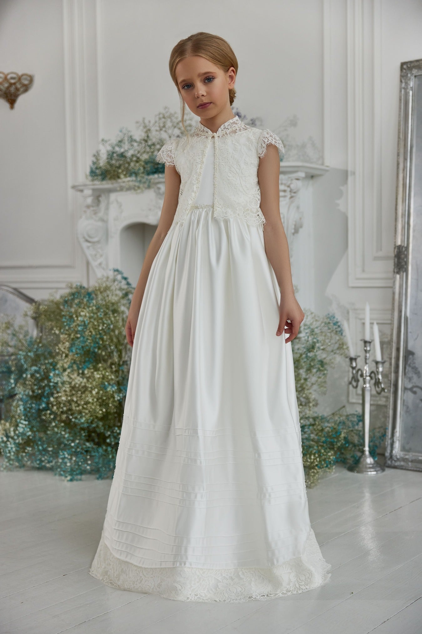 First Communion Dresses: Classic First Communion Outfit with a Bolero - Mia Bambina Boutique