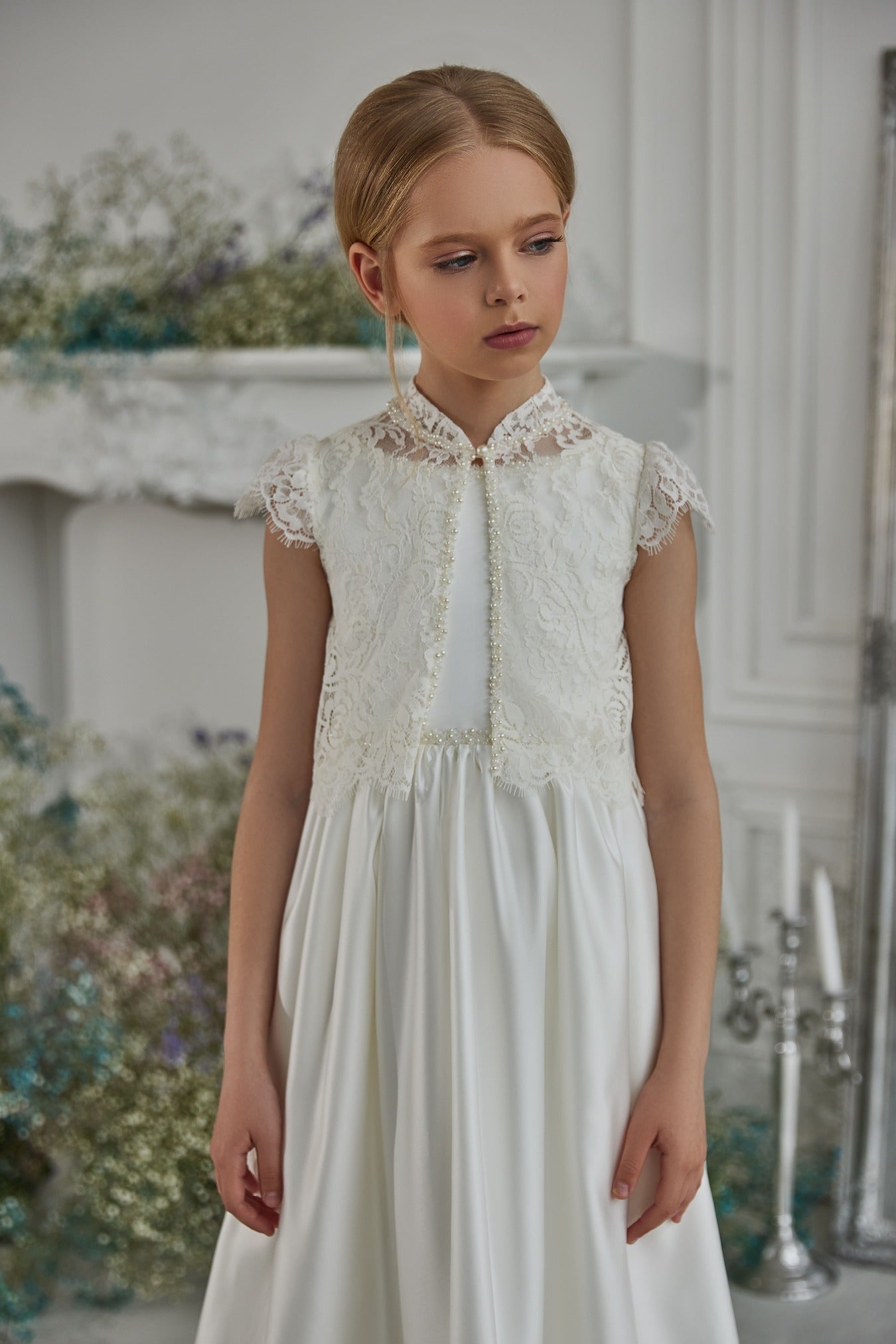 First Communion Dresses: Classic First Communion Outfit with a Bolero - Mia Bambina Boutique